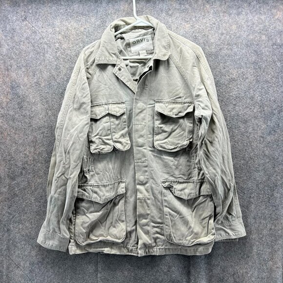 Orvis Other - Orvis Jacket Men Small Adult Khaki Full Zip Tan Beige Trench Coat Canvas Cotton